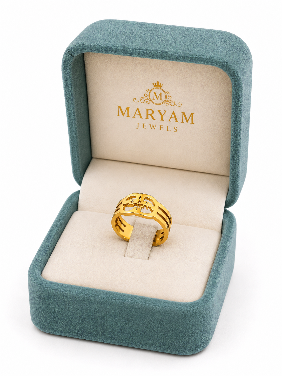 Luxury Gold Crystal Ring