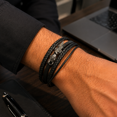 Black 4 Layer Bracelet For Men