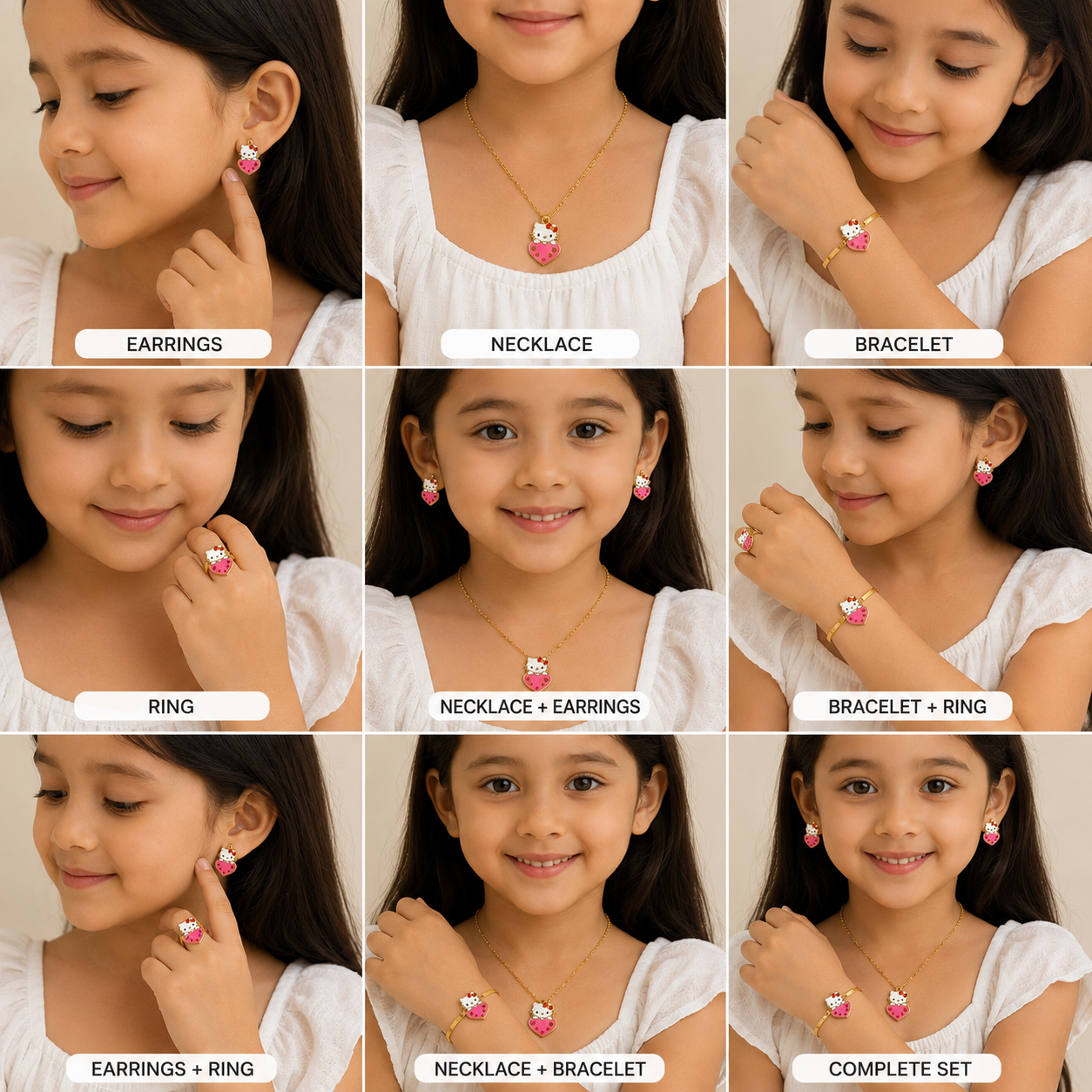 Kitty Heart Jewelry Set