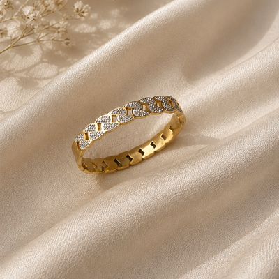 Infinity Halo Gold Bangle