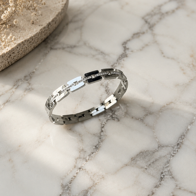 Silver Link Luxe Bangle