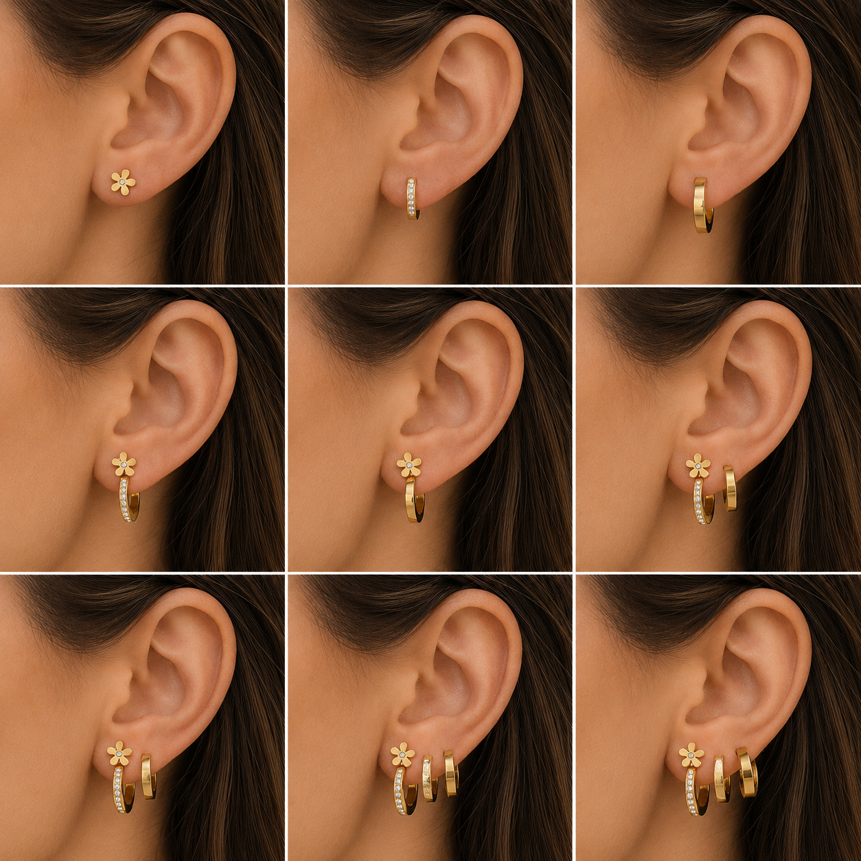 Petal Shine Hoops