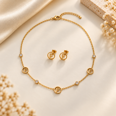 Elegant Fendi Necklace & Earrings Set