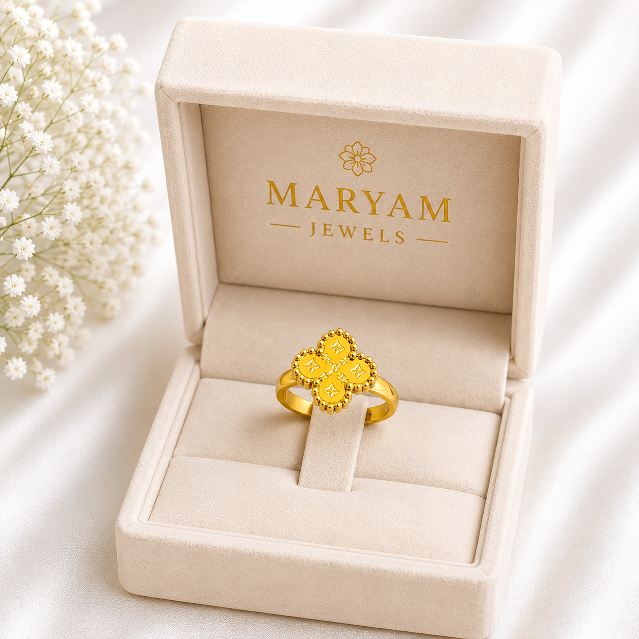 Luxury Gold Crystal Ring