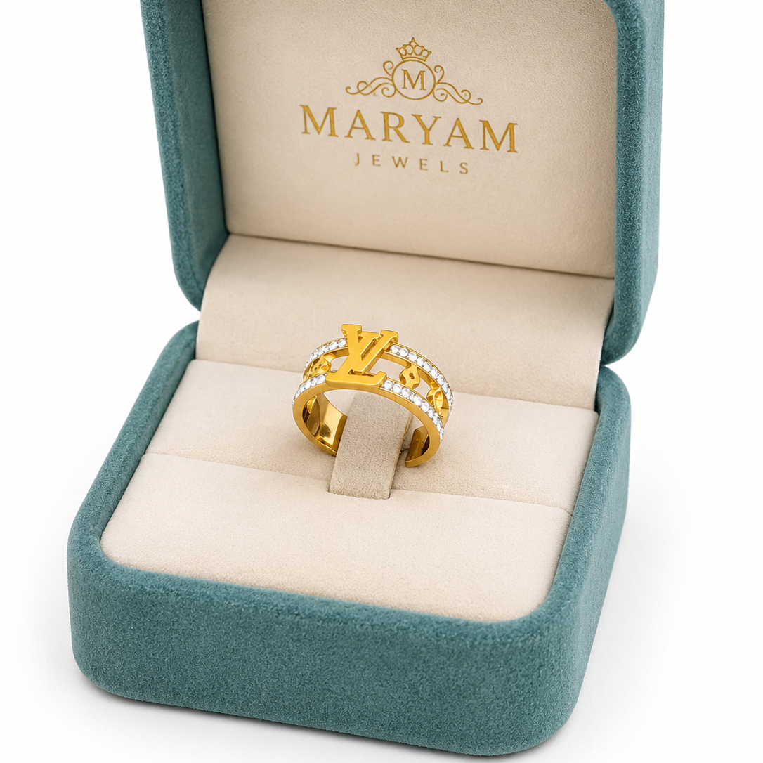 Luxury Gold Crystal Ring