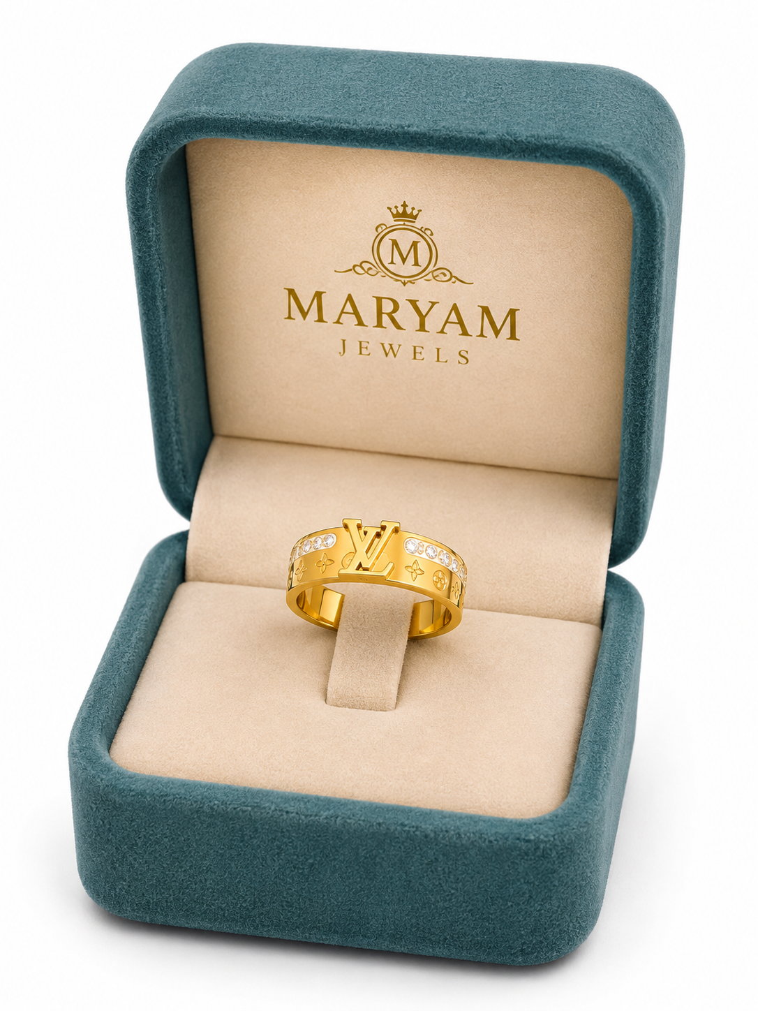 Luxury Gold Crystal Ring