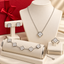 Elegant Silver Clover Silver-Plated Jewellery Set