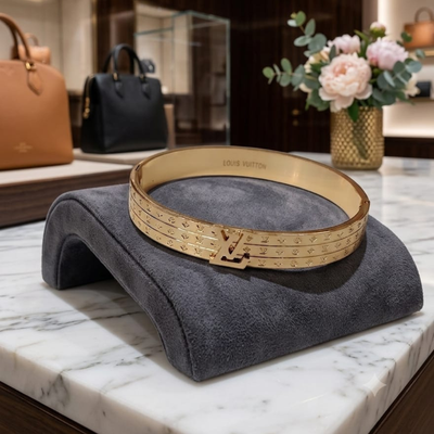 LV Luxury-Inspired Gold Bangle
