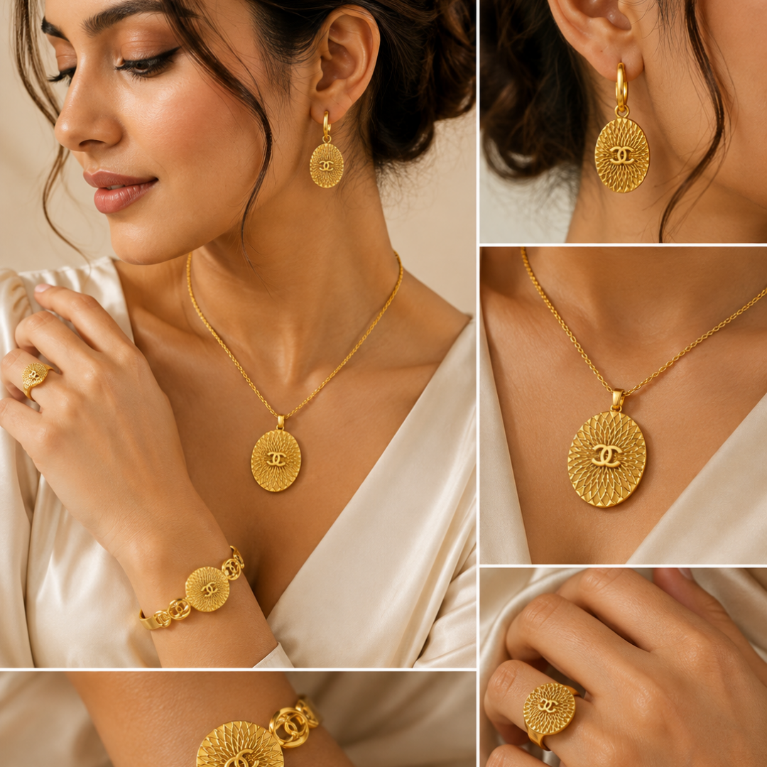 Women’s 4-Piece 18K Gold Plated Jewelry Set