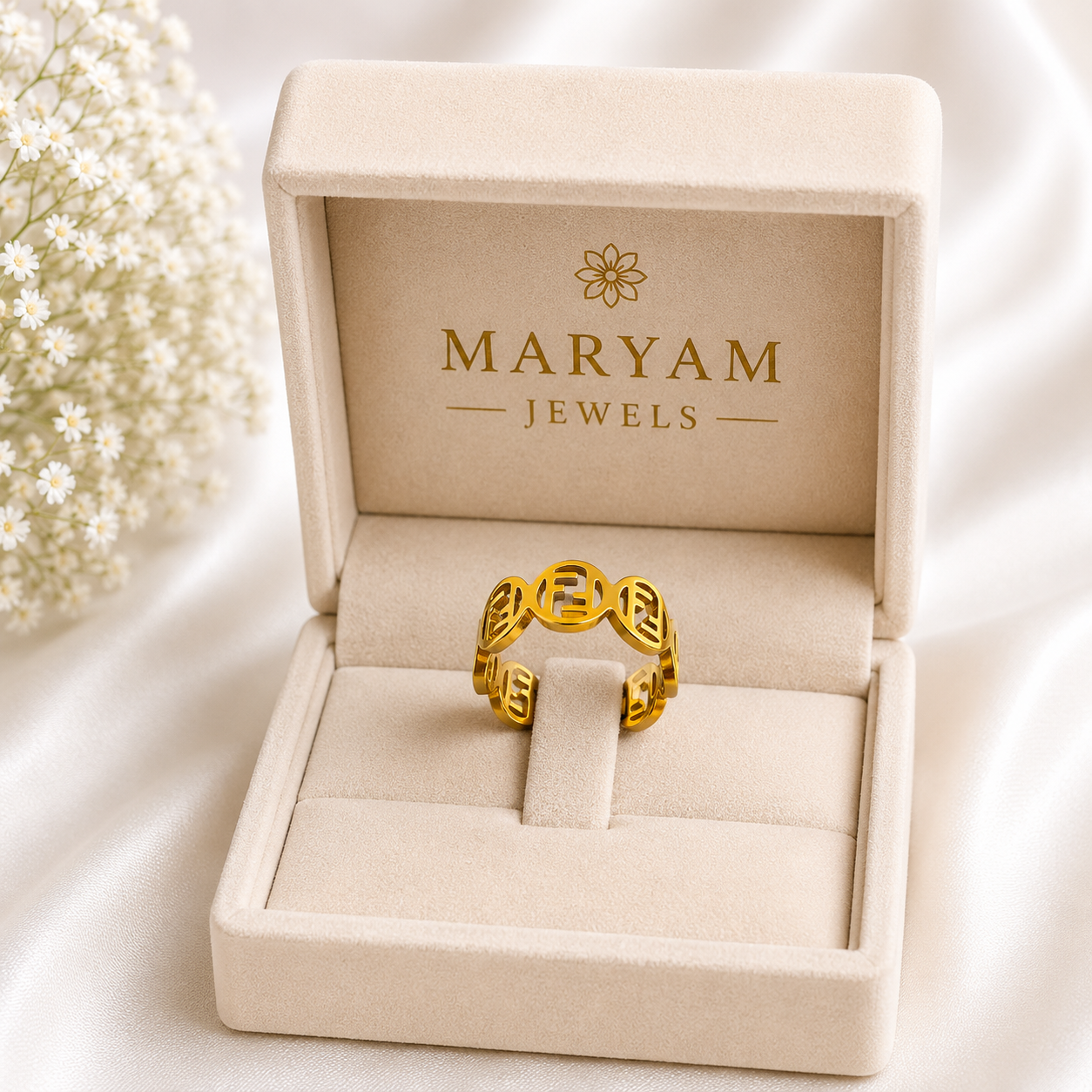 Luxury Gold Crystal Ring