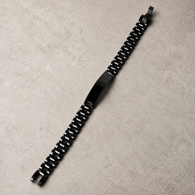 Black Men's Stainless Steel Bracelet