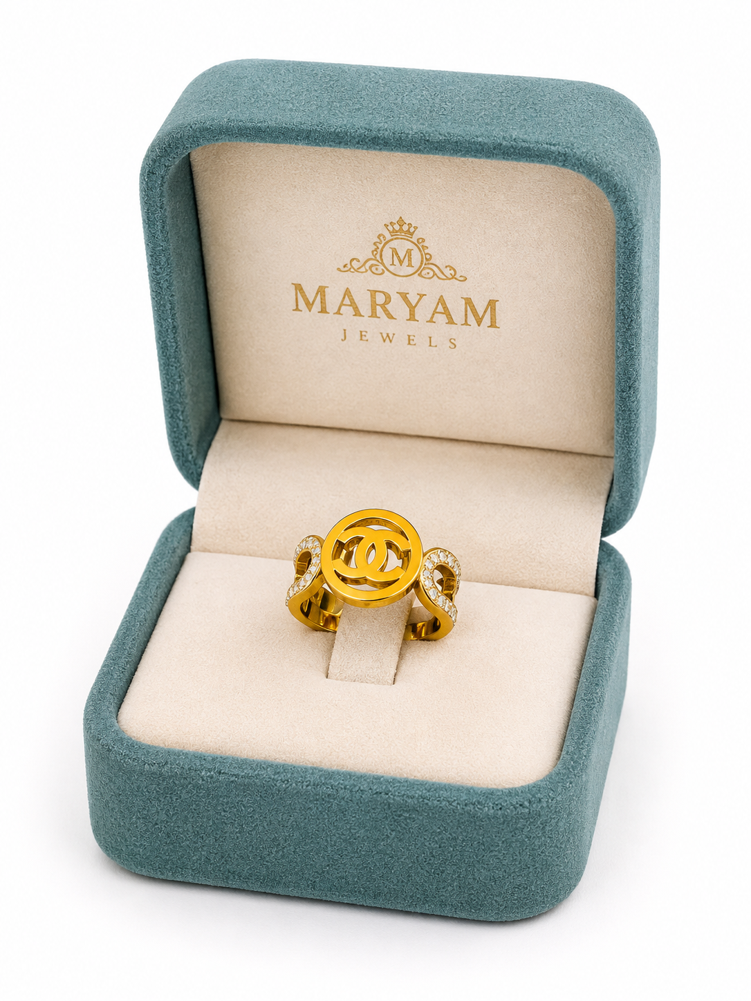 Luxury Gold Crystal Ring