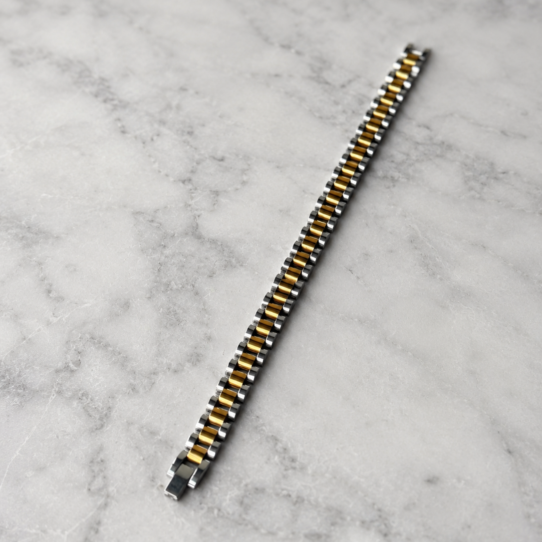Silver & Gold Stainless Steel Bracelet