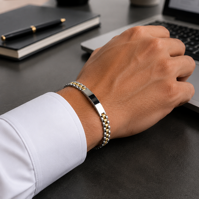 Silver & Gold Men's Bracelet