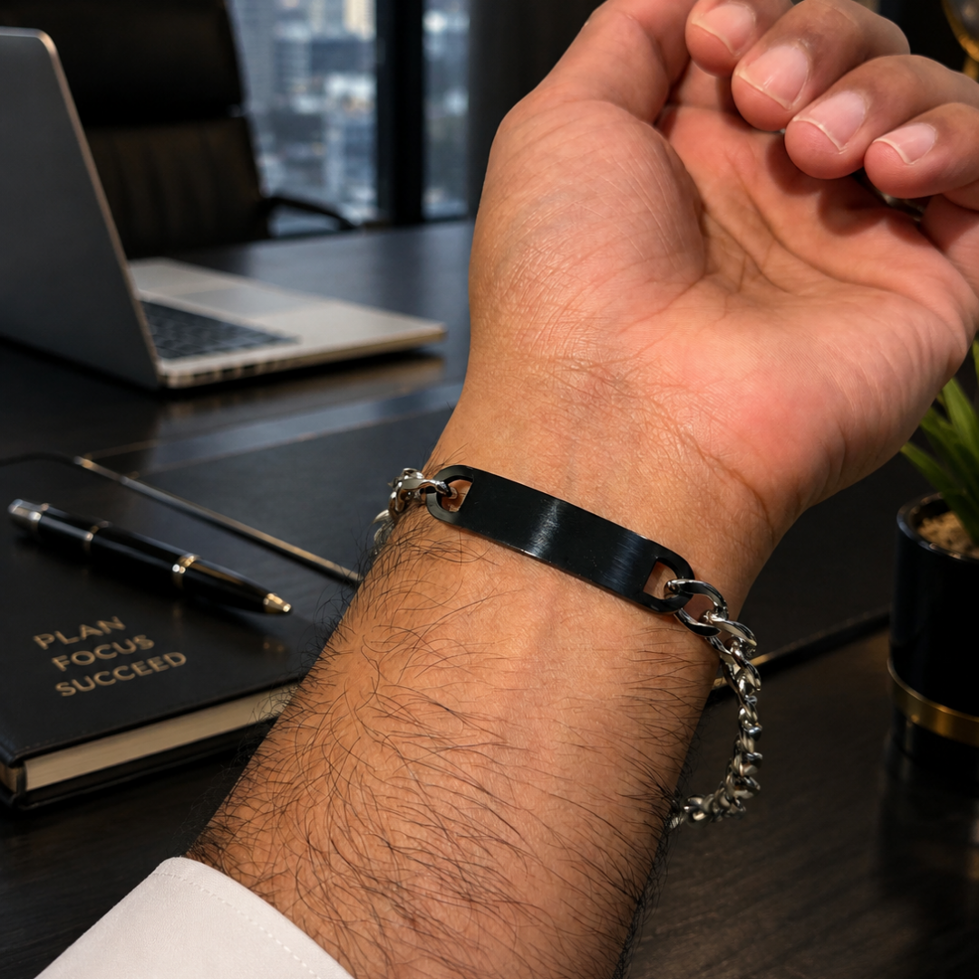 Black & Silver Chain Bracelet for Men