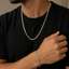 Silver Cuban Chain Necklace & Bracelet Set