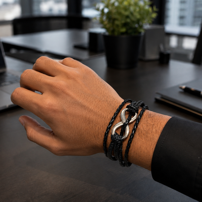 Black 3 Layer Bracelet For Men