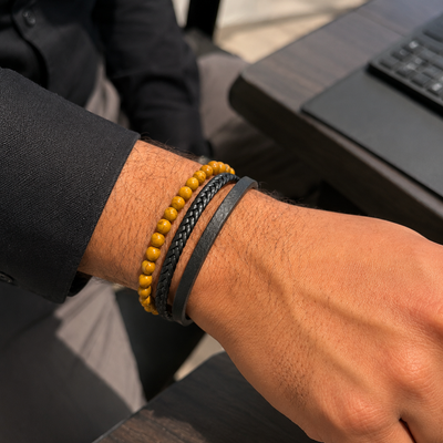 Black 3 Layer Bracelet For Men
