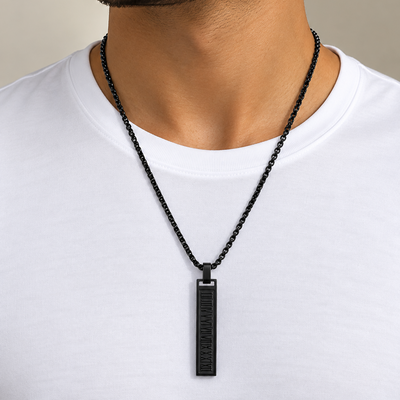 Men's Black Pendant Necklace