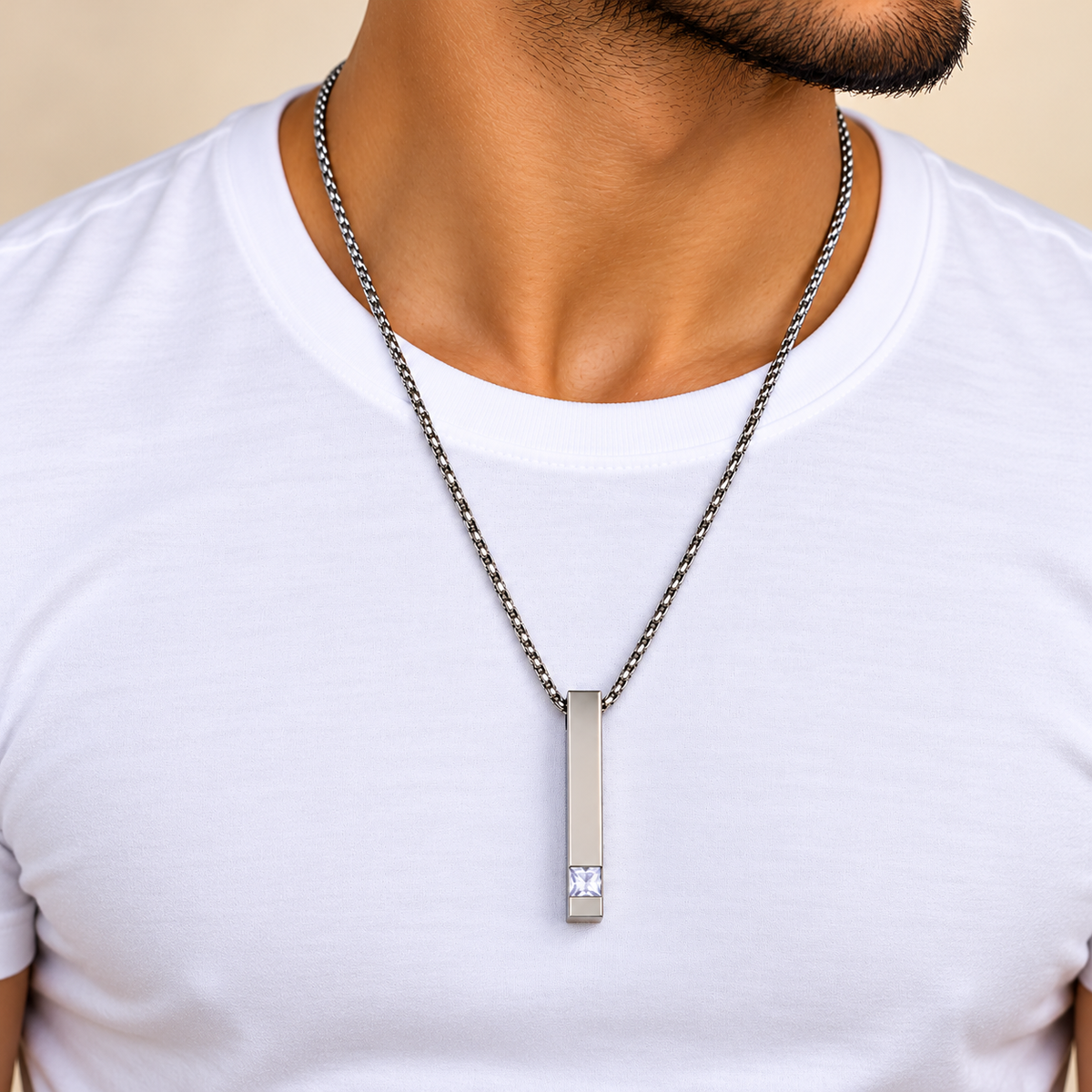 Men's Silver Pendant Necklace