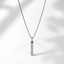 A silver-toned men necklace with a rectangular pendant featuring a textured ayat al kursi