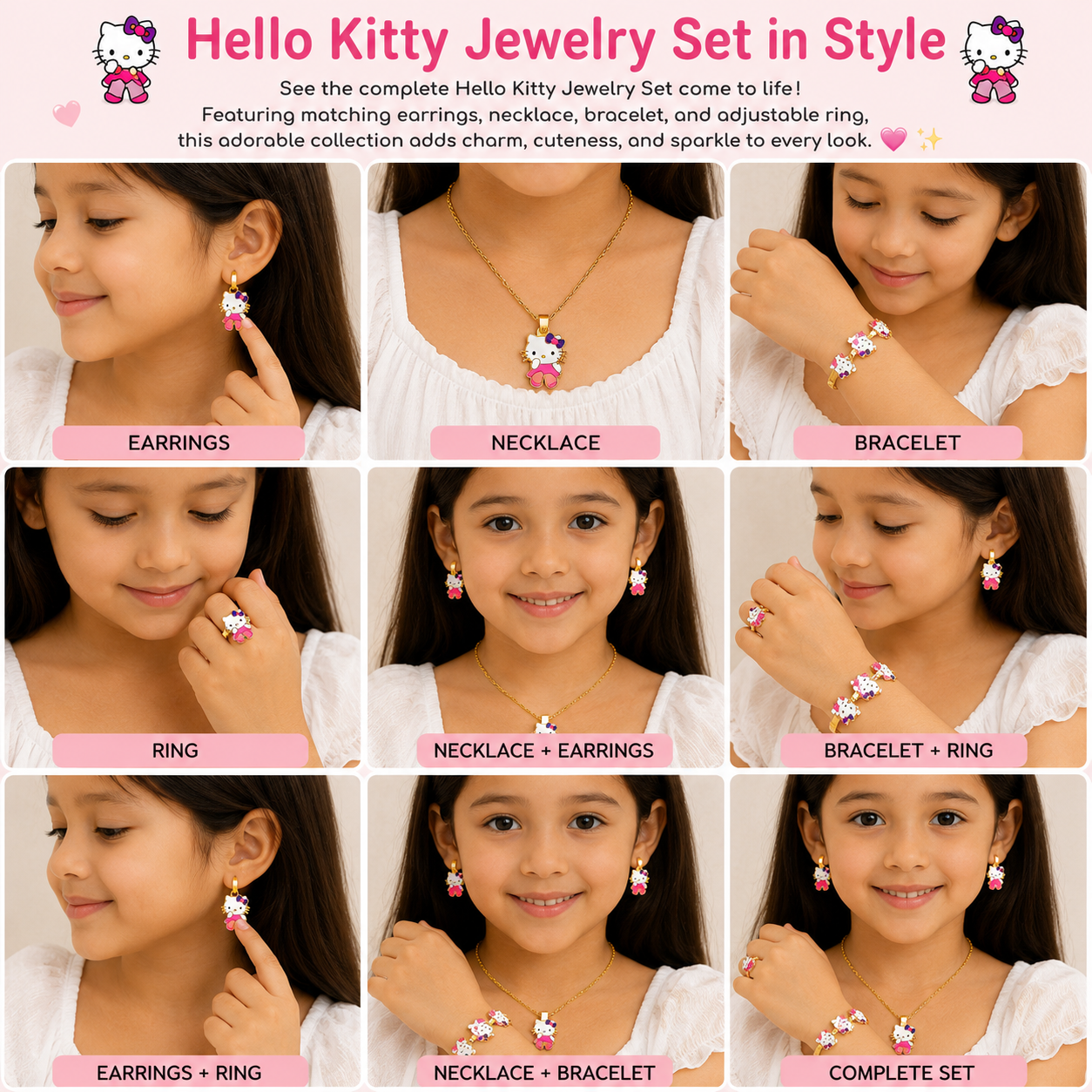 Pink Kitty Charm Collection