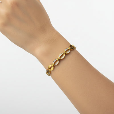 Golden Oval Link Bangle