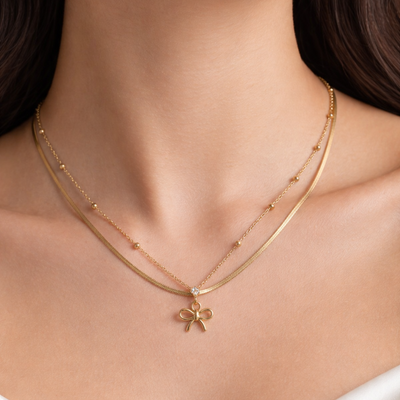 Minimalist Bow Layered Choker