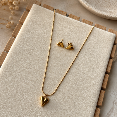 Minimalist Heart Jewelry Set