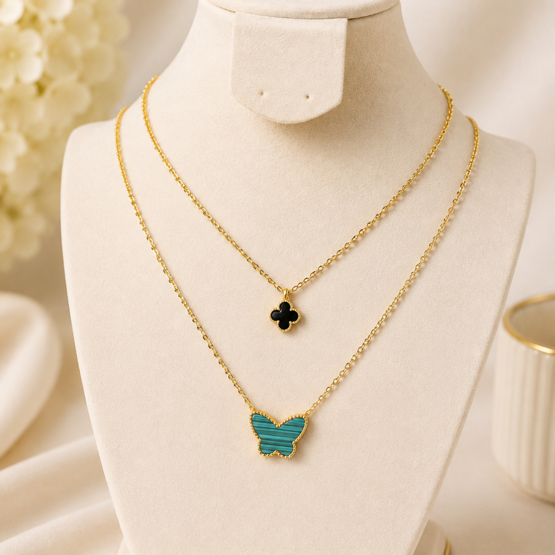 Golden & Green Aura Necklace