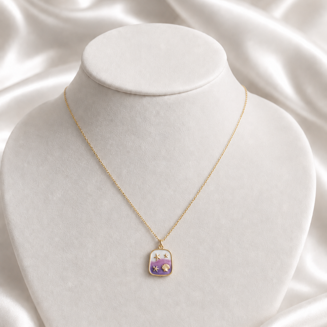 Lavender Seashell Charm