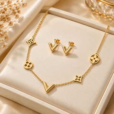 Minimal Elegant Necklace & Earrings Set