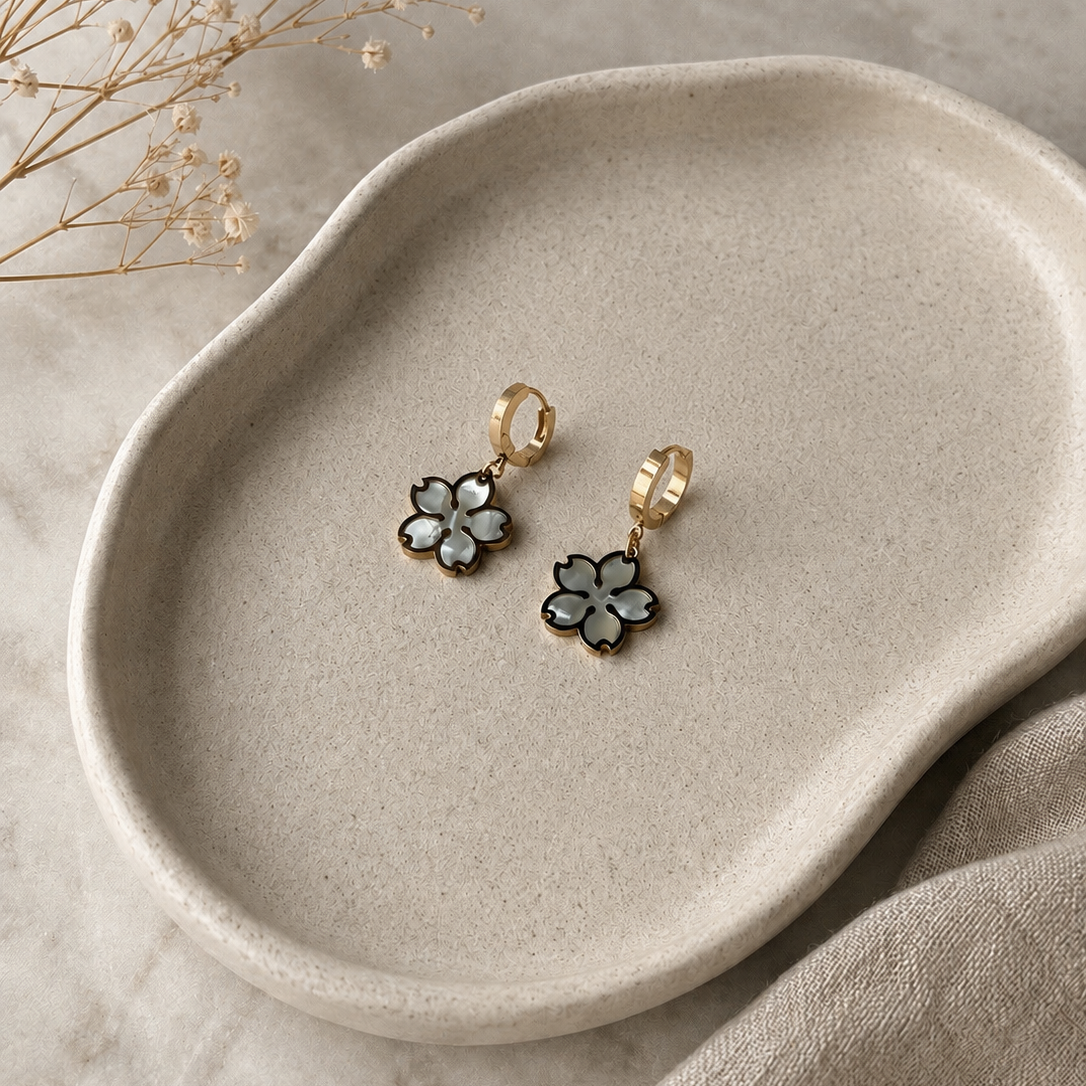 touch of floral charm earrings