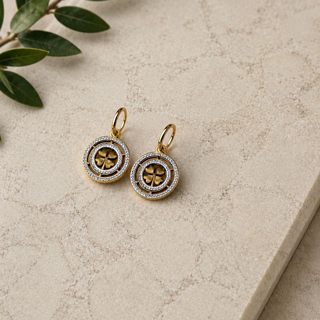 Lucky Clover Crystal Earrings