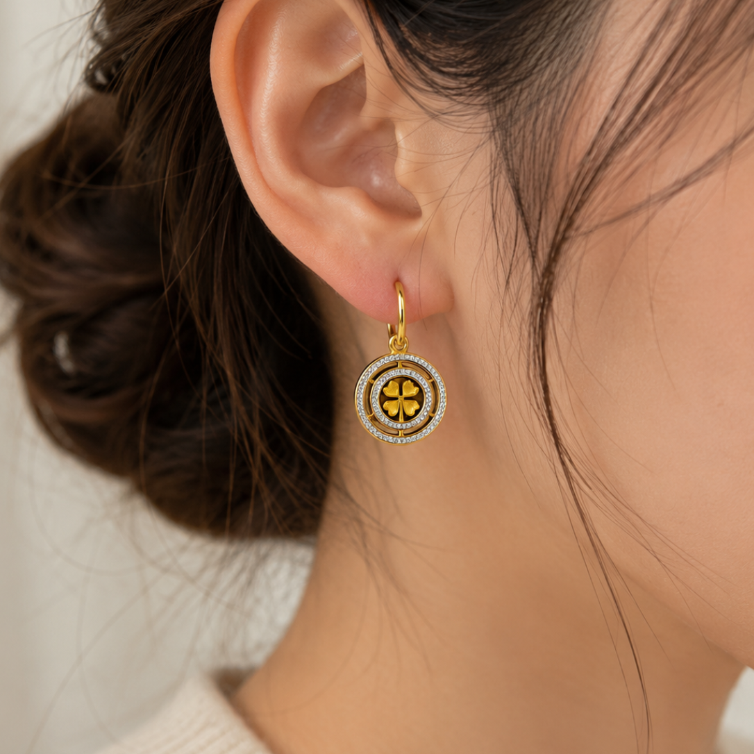 Lucky Clover Crystal Earrings