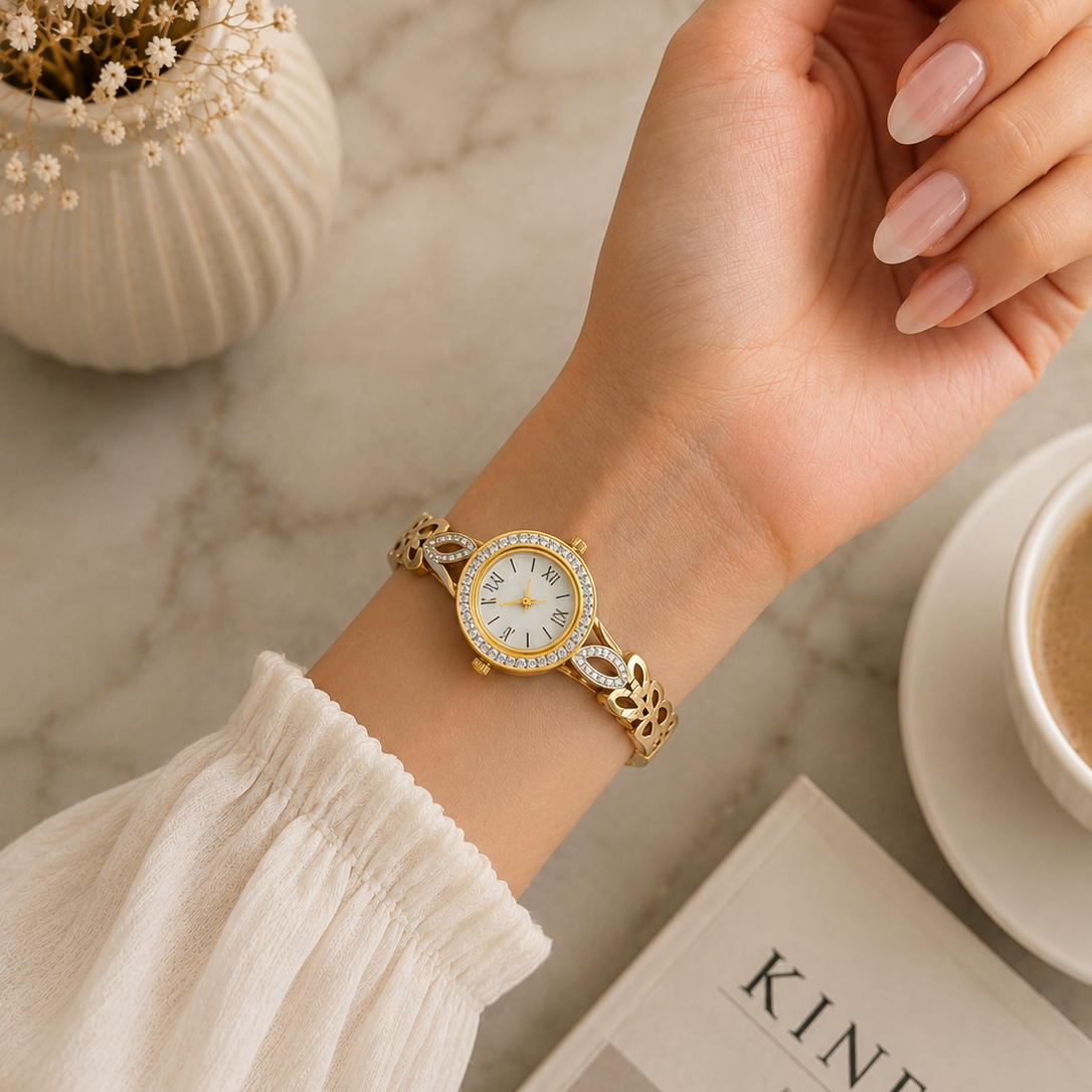 Golden Petal Luxe Watch