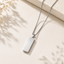 Shop premium men's silver rectangle bar pendant necklace in Doha, Qatar. Waterproof, fade-resistant stainless steel necklace with fast delivery across Qatar.