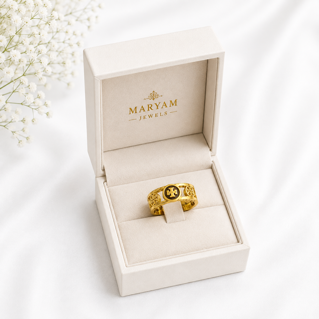 Luxury Gold Crystal Ring